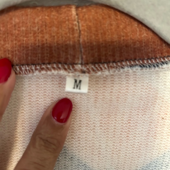 Vintage Teal Orange Print Cardigan, Statement Piece, Boho, Festival - Picture 7 of 8